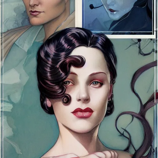 Image similar to a streamline moderne, art nouveau, multi - ethnic and multi - racial portrait in the style of charlie bowater, and in the style of donato giancola, and in the style of charles dulac. very large, clear, expressive, intelligent eyes. symmetrical, centered, ultrasharp focus, dramatic lighting, photorealistic matte painting, intricate ultra detailed background.