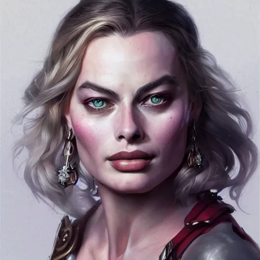 Image similar to margot robbie, d & d, fantasy, portrait, highly detailed, digital painting, trending on artstation, concept art, sharp focus, illustration, art by artgerm and greg rutkowski and magali villeneuve