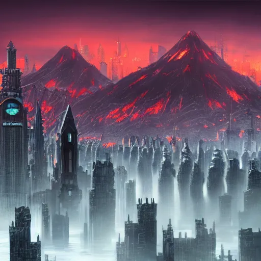 Image similar to mordor as a bustling city, highly detailed, sharp focus, skyline, vast, 4 k, fantasy