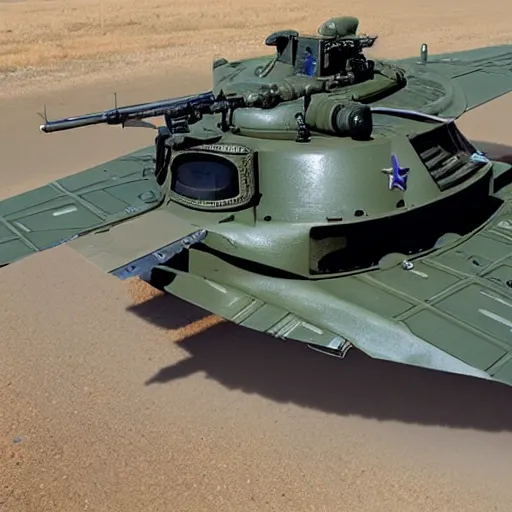 Prompt: Hover Tank of the United States Military. 2040