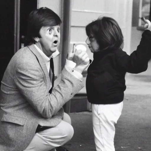 Prompt: paul mccartney bullying a small child, photograph, 4 k