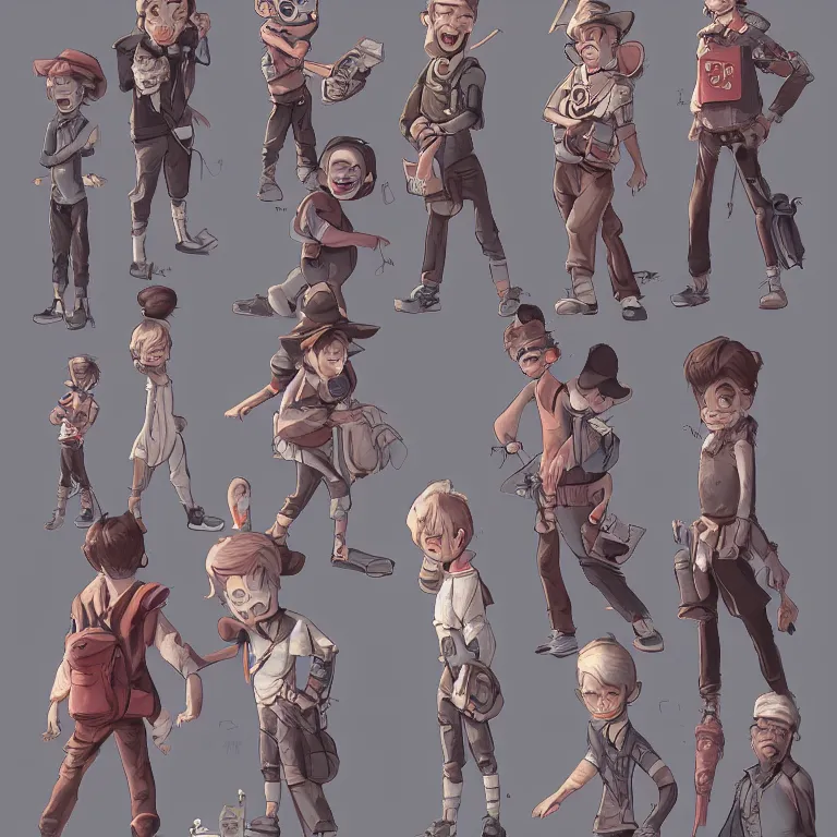 Prompt: character designs of city kids, concept art, masterpiece 4 k digital illustration by sungmoo heo, highly detailed, trending on artstation, award winning