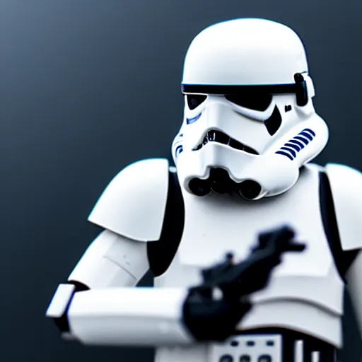 Prompt: combination of a stormtrooper and a german stormtrooper, 8 k, shallow depth of field, moody lighting, cinematic lighting,