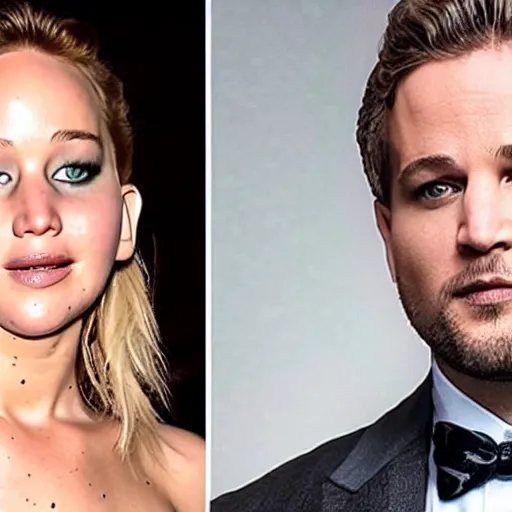 Prompt: jennifer lawrence as a man at age 5 5