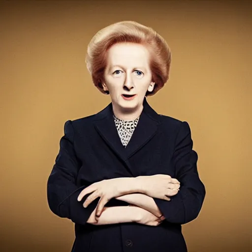 Image similar to limmy brian limond as maggie thatcher, realistic, wide shot, sunny lighting, octane render, hyper realistic, high quality, highly detailed, hd, beautiful, cinematic, 8 k, unreal engine, facial accuracy,