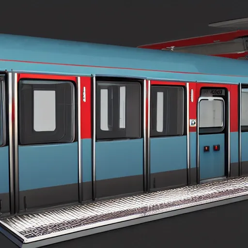 Image similar to interior train gangway section with emergency valves cabinets, 3 d render metal palettes