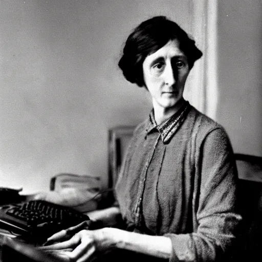 Image similar to Virginia Woolf as a pro e-sports player