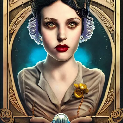 Image similar to lofi underwater victorian bioshock portrait, Pixar style, by Tristan Eaton Stanley Artgerm and Tom Bagshaw.