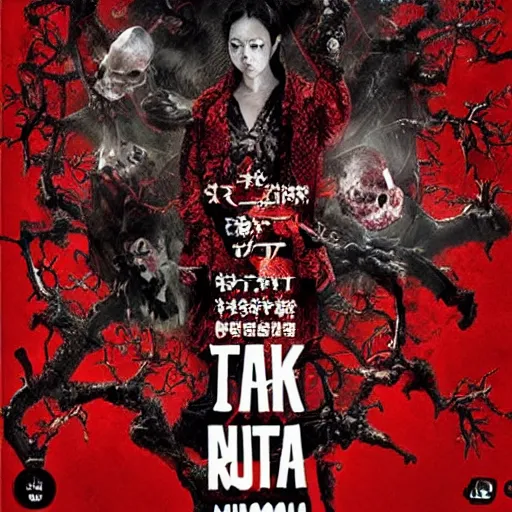 Prompt: ultra - photorealistic, new horror movie poster from takeshi miike, intricate details, sharp focus, perfect baroque like real project, symmetrical