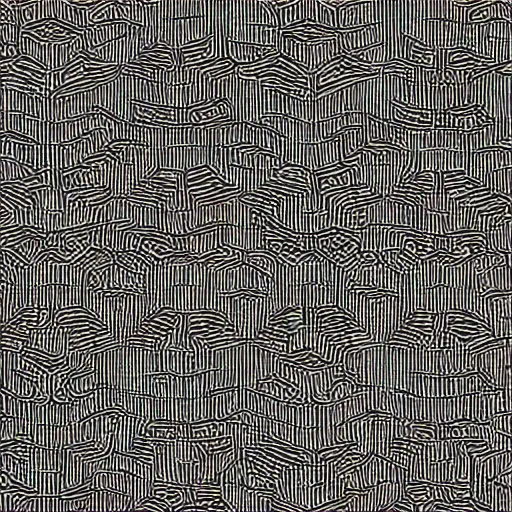 Prompt: close up of a pen and ink woven hatching pattern, black and white, high quality, pattern resource, texture resource