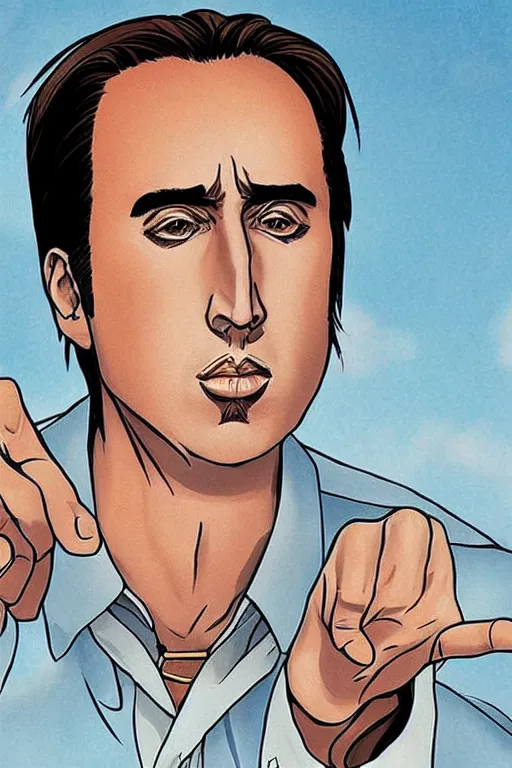 Image similar to Portrait of Nicholas Cage as a manga character