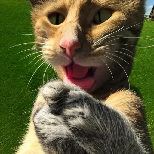 Image similar to selfie of a funny cat