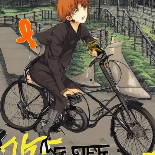 Prompt: seinen manga 🌇 🚲🚲🚲!!!!