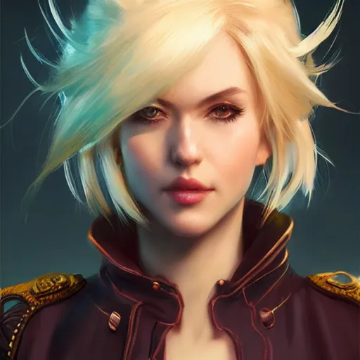 Prompt: kerli koiv as cindy aurum ff 1 5, character headshot concept art, sharp, digital matte painting, art by artgerm, greg rutkowski, wlop, dramatic lighting, trending on artstation