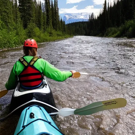 Image similar to kayaking in an alberta river