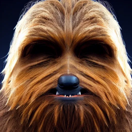 Image similar to portrait of Chewbacca with white fur