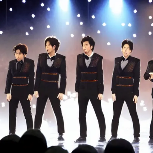 Prompt: arashi performing for aliens
