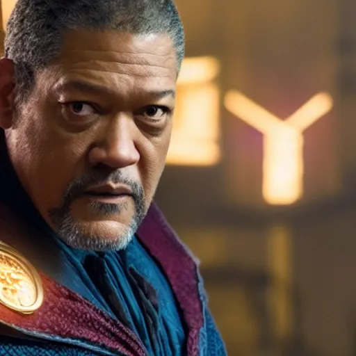 Image similar to A still of Laurence Fishburne as Doctor Strange