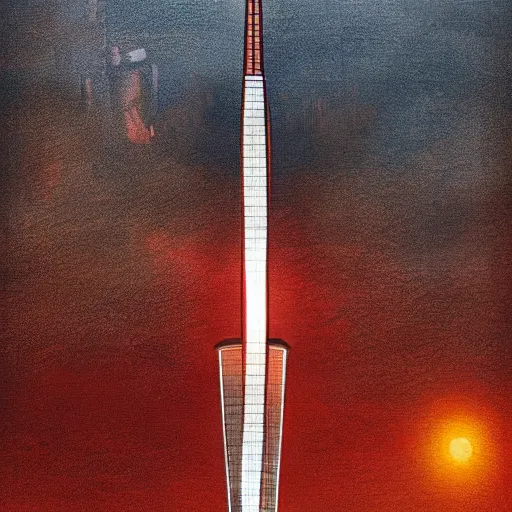 Image similar to Euromast in Rotterdam, soft, light, bright, epic, awesome,digital art, by Simon baek and Greg rutkowski