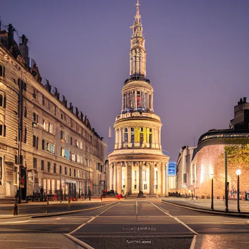 Prompt: Crowell burning in London place, 50mm photography, high quality, 4K