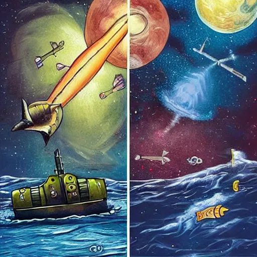 Prompt: universe vs submarines