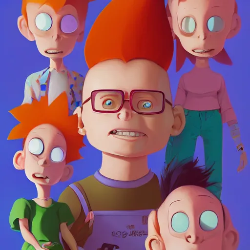 Image similar to face icon stylized minimalist rugrats, loftis, cory behance hd by jesper ejsing, by rhads, makoto shinkai and lois van baarle, ilya kuvshinov, rossdraws global illumination