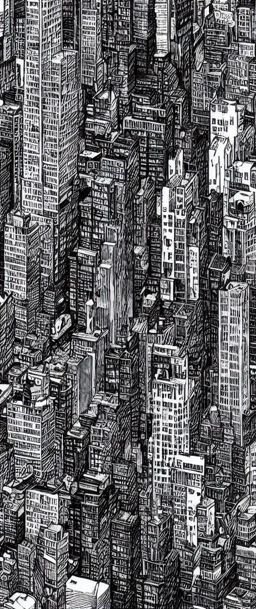 Image similar to Downtown manhatten by junji ito