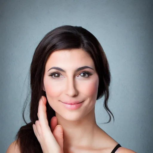 Prompt: beautiful Jewish woman, studio portrait, award winning