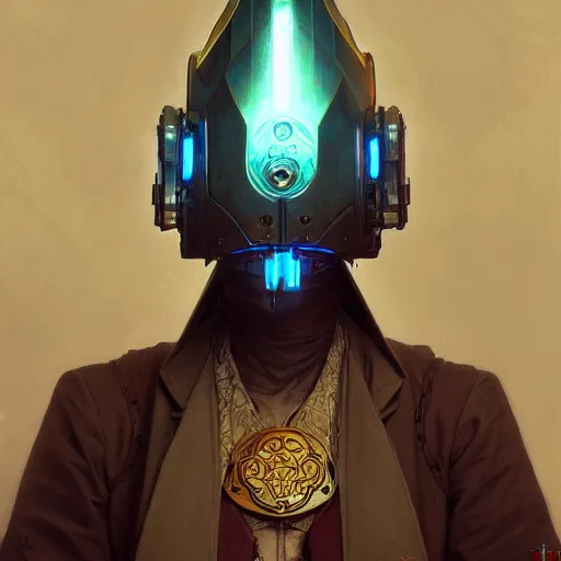 Image similar to cyberpunk conehead, fantasy, d & d, intricate, detailed, by by alphonse mucha, adolfo hohenstein, alice russell glenny, stanley artgerm lau, greg rutkowski, detailed, trending on artstation, trending on artstation, smooth