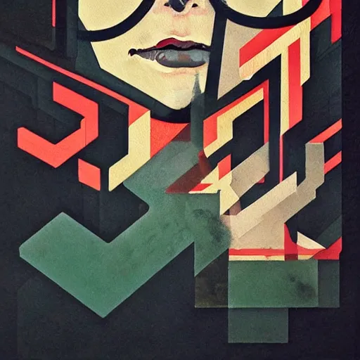 Prompt: MGS3 profile picture by Sachin Teng, asymmetrical, Organic Painting , Violent, Dark, Powerful, geometric shapes, hard edges, graffiti, street art:2 by Sachin Teng:4