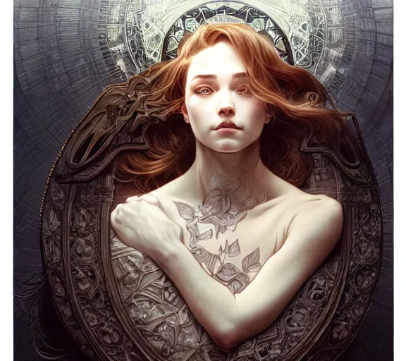 Image similar to ' as i lay dying ', beautiful shadowing, 3 d shadowing, reflective surfaces, illustrated completely, 8 k beautifully detailed pencil illustration, extremely hyper - detailed pencil illustration, intricate, epic composition, masterpiece, bold complimentary colors. stunning masterfully illustrated by artgerm, range murata, alphonse mucha.