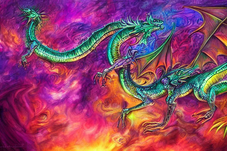 Image similar to full body digital illustration of a cute iridescent magenta baby dragon by Josephine Wall, concept art, matte background, deviantArt, artstation