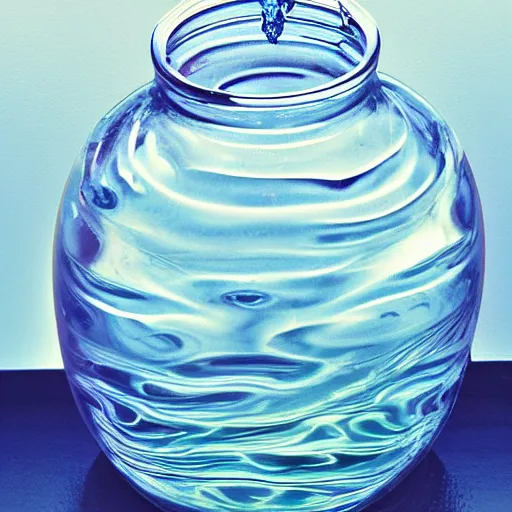 Prompt: water swirl in a jar