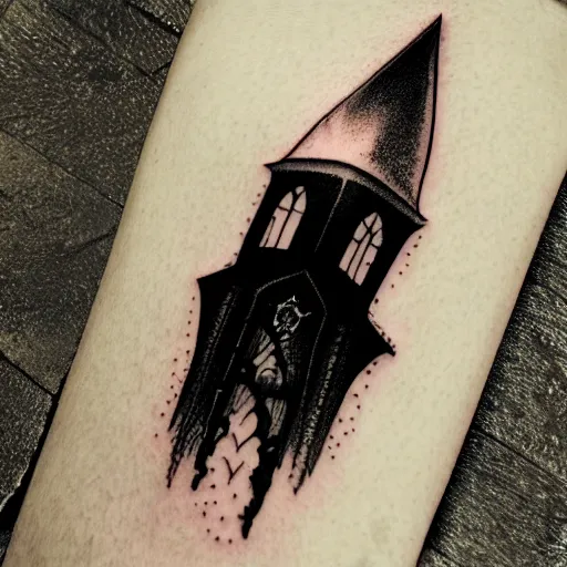 Image similar to a small vector tattoo design. gothic.