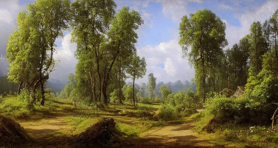 Image similar to the shire, by ivan shishkin