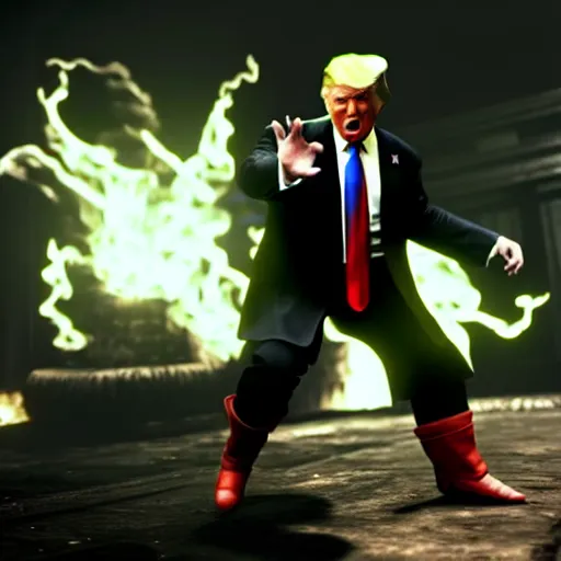 Prompt: donald trump as the whoopsie guy in mortal kombat, gameplay, ps 5 screenshot, 3 d render, cryengine, highly detailed