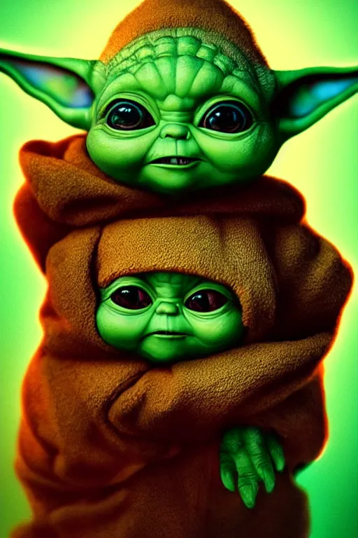 Prompt: colorful full body shot of gizmo as baby yoda, trending on artstation, trending on deviantart ,cinematic backlighting, 8k, symmetrical, correct proportions, hyper detail, studio disney