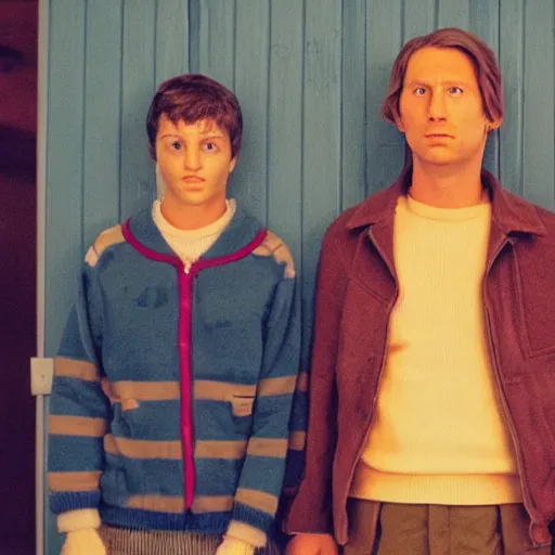 Prompt: a fugitive by wes anderson