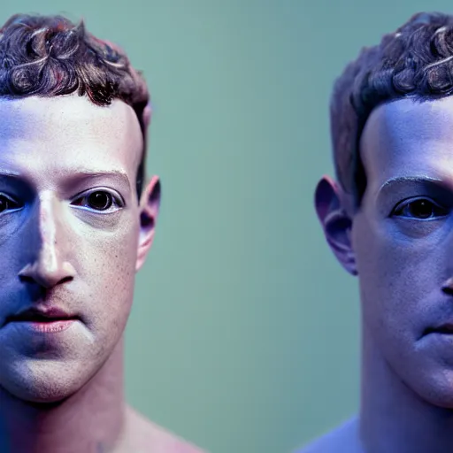 Image similar to mark zuckerberg head on robotic body, matte painting, bold shapes, hard edges, aesthetic octane render, 4 k, unreal engine, trending on artstation by ben nicholas