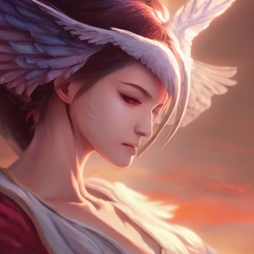 Image similar to an oil painting of a beautiful anime girl with demon wings, by artgerm and greg rutkowski, hd, hdr, ue 5, ue 6, unreal engine 5, cinematic 4 k wallpaper, 8 k, ultra detailed, high resolution, artstation, award winning