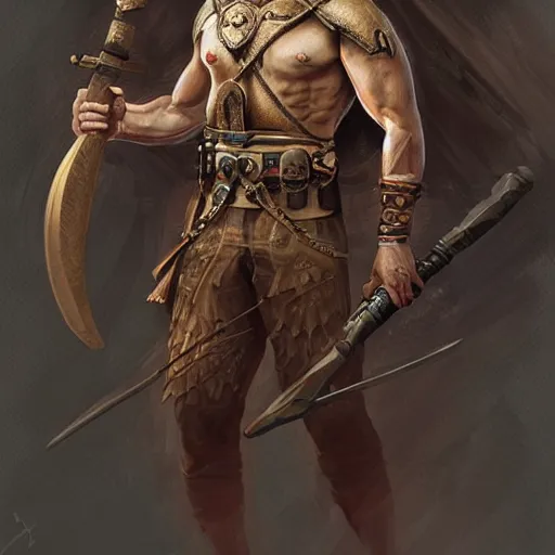 Image similar to kurdish male warrior, highly detailed, digital painting, artstation, concept art, sharp focus, illustration, incredibly strong and handsome