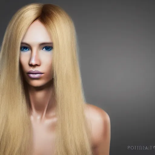 Prompt: a portrait of a transgender woman with long blonde hair, photorealistic, 4k