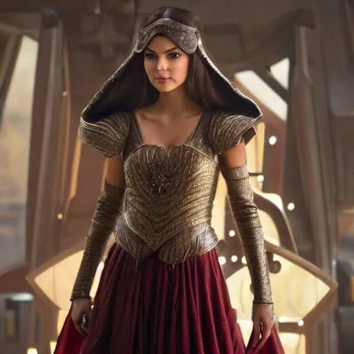 Prompt: victoria justice with big chest as princess padme in star wars, 8k resolution, full HD, cinematic lighting, award winning, anatomically correct