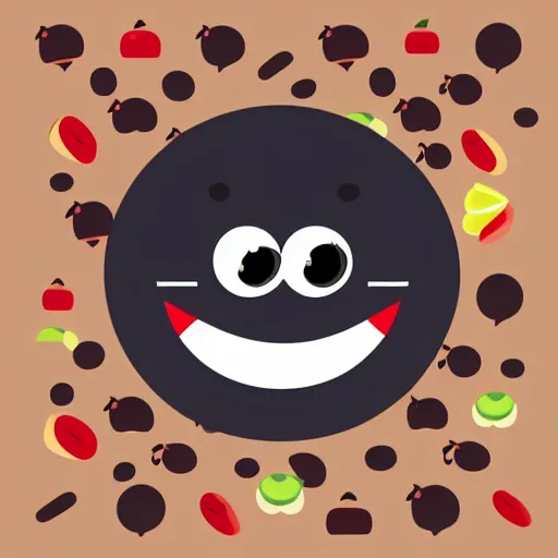 Image similar to lovely hamburger with cute eyes, smiling face, modern flat design style illustration with line elements