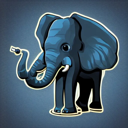 Image similar to vector illustration of an elephant sprite for a cyberpunk video game