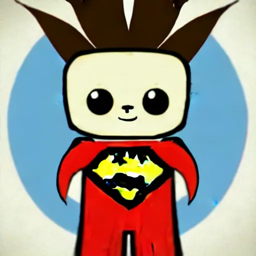 Image similar to an adorable superhero porcupine