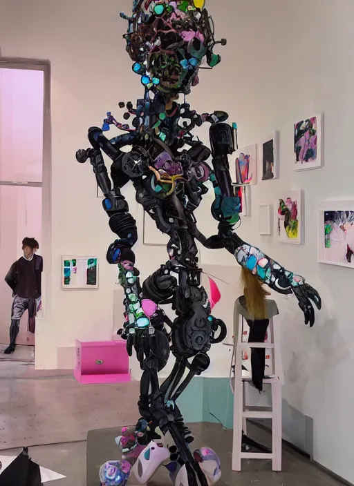 Image similar to studio photograph of a contemporary art sculpture of a modular quirky yorha android, by hikari shimoda, by jack gaughan