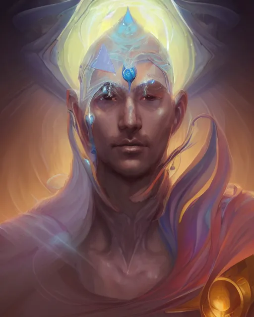 Image similar to portrait of a beautiful magus cybernetic emanation, by pete mohrbacher and artgerm and wlop, digital art, highly detailed, intricate, fantasy, mystical, sharp focus, Trending on Artstation HQ, deviantart, unreal engine 5, 4K UHD image