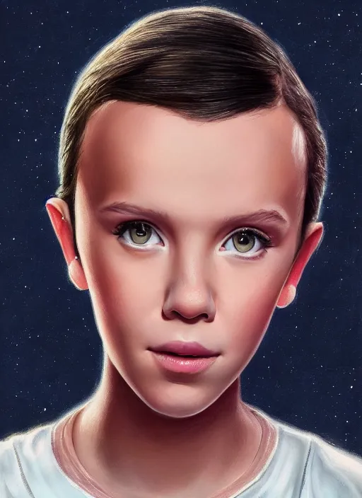 Image similar to Portrait of Millie Bobby Brown by RossDraws