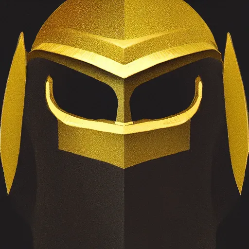 Prompt: portrait of black and gold knight